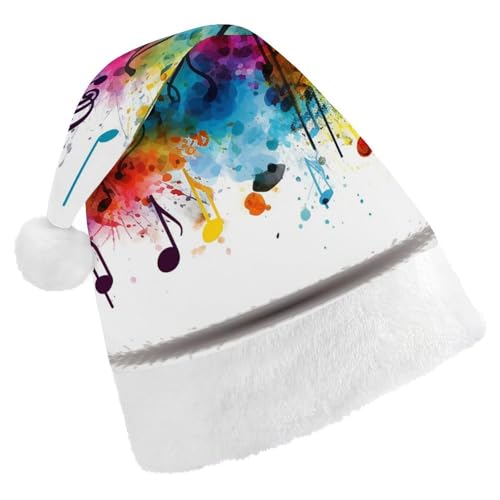 BTCOWZRV Bunte Weihnachtsmütze mit Musik, Uni, Samt, Weihnachtsmannmütze, Weihnachtsmütze für Erwachsene, Neujahr, Party, Kopfbedeckung BTCOWZRV Bunte Weihnachtsmütze mit Musik, Uni, Samt, Weihnachtsmannmütze, Weihnachtsmütze für Erwachsene, Neujahr, Party, Kopfbedeckung von BTCOWZRV