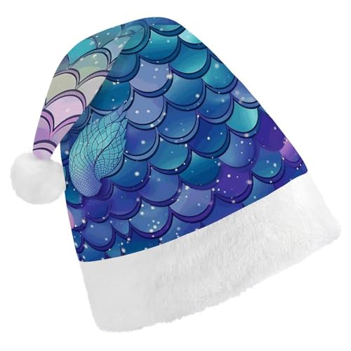 BTCOWZRV Wasserlilie, Meerjungfrauenschuppen, Weihnachtsmütze, Uni, Samt, Weihnachtsmannmütze, Weihnachtsmütze für Erwachsene, Neujahr, Party, Kopfbedeckung BTCOWZRV Wasserlilie, Meerjungfrauenschuppen, Weihnachtsmütze, Uni, Samt, Weihnachtsmannmütze, Weihnachtsmütze für Erwachsene, Neujahr, Party, Kopfbedeckung von BTCOWZRV