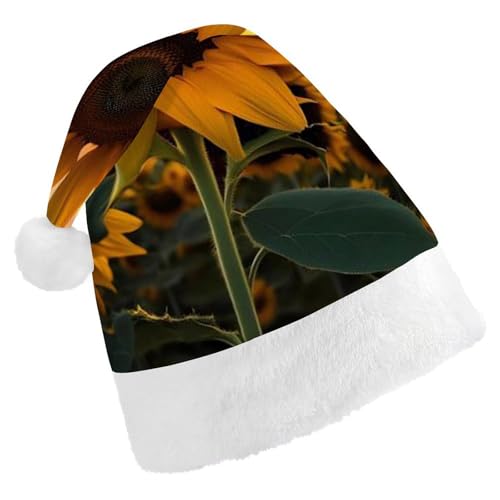 BTCOWZRV Weihnachtsmütze mit Sonnenblumen-Motiv, Uni, Samt, Weihnachtsmannmütze, Weihnachtsmütze für Erwachsene, Neujahr, Party, Kopfbedeckung BTCOWZRV Weihnachtsmütze mit Sonnenblumen-Motiv, Uni, Samt, Weihnachtsmannmütze, Weihnachtsmütze für Erwachsene, Neujahr, Party, Kopfbedeckung von BTCOWZRV