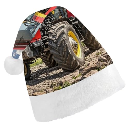BTCOWZRV Weihnachtsmütze mit Traktor-Motiv, Uni, Samt, Weihnachtsmannmütze, Weihnachtsmütze für Erwachsene, Neujahr, Party, Kopfbedeckung BTCOWZRV Weihnachtsmütze mit Traktor-Motiv, Uni, Samt, Weihnachtsmannmütze, Weihnachtsmütze für Erwachsene, Neujahr, Party, Kopfbedeckung von BTCOWZRV