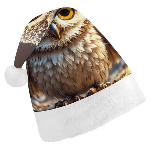 BTCOWZRV Weihnachtsmütze mit niedlichen Eulen, Uni, Samt, Weihnachtsmannmütze, Weihnachtsmütze für Erwachsene, Neujahr, Party, Kopfbedeckung BTCOWZRV Weihnachtsmütze mit niedlichen Eulen, Uni, Samt, Weihnachtsmannmütze, Weihnachtsmütze für Erwachsene, Neujahr, Party, Kopfbedeckung von BTCOWZRV