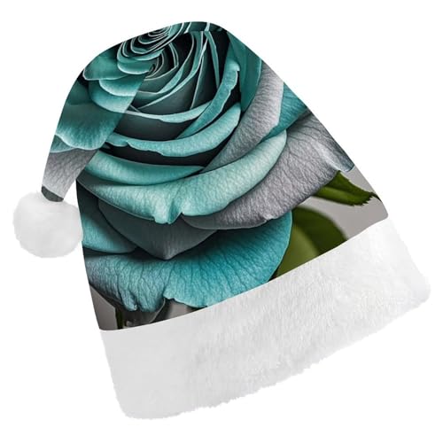 BTCOWZRV Weihnachtsmütze mit rosafarbener Rose, Uni, Samt, Weihnachtsmannmütze, Weihnachtsmütze für Erwachsene, Neujahr, Party, Kopfbedeckung BTCOWZRV Weihnachtsmütze mit rosafarbener Rose, Uni, Samt, Weihnachtsmannmütze, Weihnachtsmütze für Erwachsene, Neujahr, Party, Kopfbedeckung von BTCOWZRV