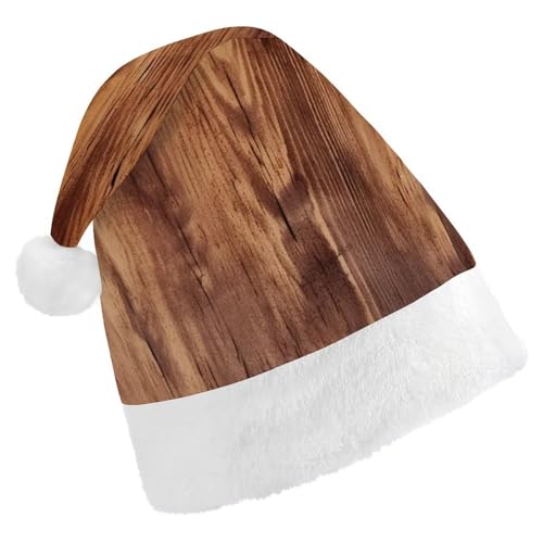 Braune Holzmaserung, Weihnachtsmütze, Uni, Samt, Weihnachtsmannmütze, Weihnachtsmütze für Erwachsene, Neujahr, Party, Kopfbedeckung Braune Holzmaserung, Weihnachtsmütze, Uni, Samt, Weihnachtsmannmütze, Weihnachtsmütze für Erwachsene, Neujahr, Party, Kopfbedeckung von BTCOWZRV