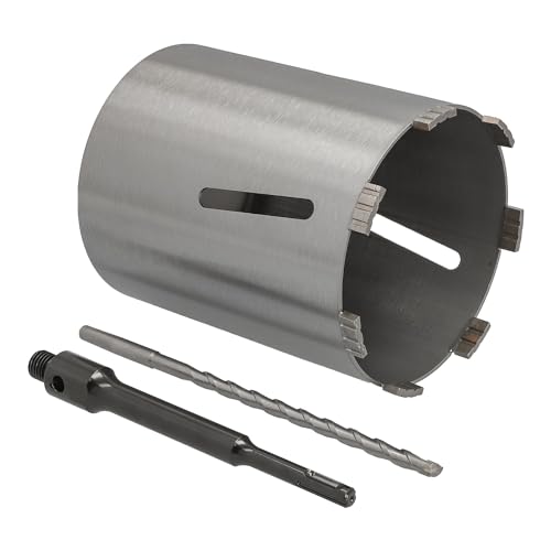 BTEC Diamant Betonbohrkrone mit 180mm Nutzlänge für Kernbohrungen in Beton, Mauerwerk Ziegel, Poroton uvm. SDS-plus lang (200mm) Aufnahme und Zentrierbohrer Ø 152 mm von BTEC
