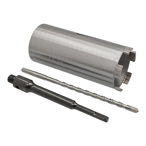 BTEC Diamant Betonbohrkrone mit 180mm Nutzlänge für Kernbohrungen in Beton, Mauerwerk Ziegel, Poroton uvm. SDS-plus lang (200mm) Aufnahme und Zentrierbohrer Ø 82 mm von BTEC