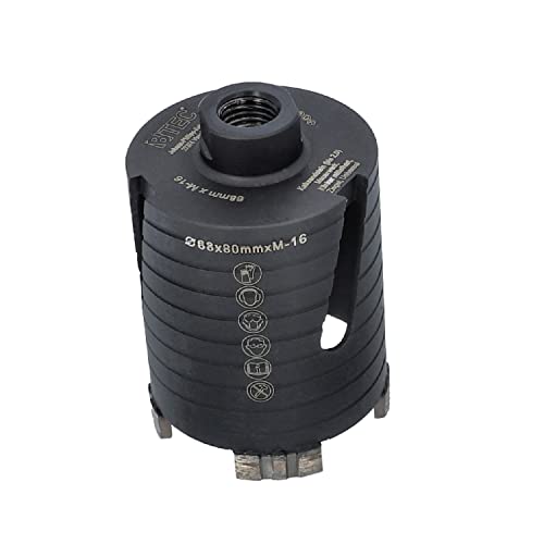 BTEC – Diamant Dosensenker 68 mm mit M16-Aufnahme + 80 mm Nutzlänge – Dosenbohrer für Mauerwerk, Kalksandstein, Ziegel, Poroton, Putz uvm. – Diamant Bohrkrone BTEC – Diamant Dosensenker 68 mm mit M16-Aufnahme + 80 mm Nutzlänge – Dosenbohrer für Mauerwerk, Kalksandstein, Ziegel, Poroton, Putz uvm. – Diamant Bohrkrone von BTEC