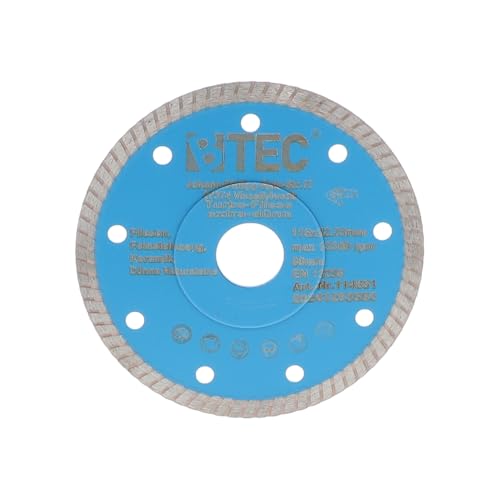 BTEC Diamanttrennscheibe Fliesentrennscheibe Turbo Fliese 115x22,23mm extradünn 1,2mm für Keramik Naturstein Steinzeug Feinsteinzeug Klinker und vieles mehr, Schnell und sauber BTEC Diamanttrennscheibe Fliesentrennscheibe Turbo Fliese 115x22,23mm extradünn 1,2mm für Keramik Naturstein Steinzeug Feinsteinzeug Klinker und vieles mehr, Schnell und sauber von BTEC
