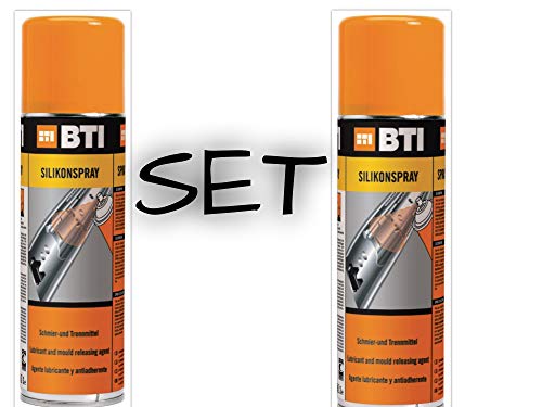 BTI Silikonspray SET ersetzt das Kabelgleitspray - farblos - 400ml - Geeignet für alle täglich anfallenden Arbeiten, bei denen Teile zu schmieren, zu schützen oder zu isolieren sind. von BTI