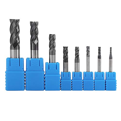 8 stücke Fräser Werkzeug, 2-12mm 4 Flöten Hartmetall Schaftfräser Set Wolfram Stahl Fräser Tool Kit von BTIHCEUOT