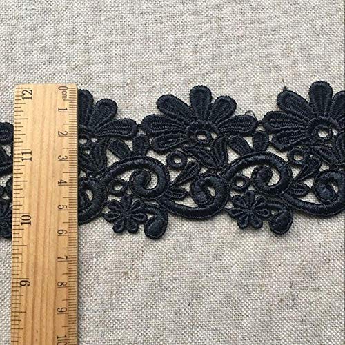 5.5CM Luxus zarte weiße schwarze hohle Spitze Stickerei wasserlösliche Band Trim Kleidungsstück Kleid Vorhänge DIY Nähzubehör, schwarz 5.5CM Luxus zarte weiße schwarze hohle Spitze Stickerei wasserlösliche Band Trim Kleidungsstück Kleid Vorhänge DIY Nähzubehör, schwarz von BTKNOO
