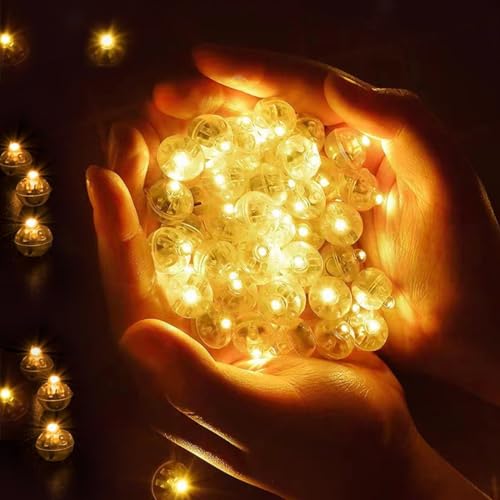 100 Stück LED-Ballons Lichter, Mini Led Licht, Runde LED Ballonlichter, Warmweiß Hochzeit Licht, Bunte Blinkende Party Licht für Papierlaterne Weihnachten Geburtstag Karneval Bar Klub Dekor von BTONGE