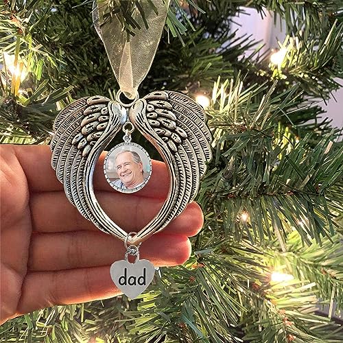 BTORER Erinnerungsornament Engelsflügel Weihnachtsschmuck mit blanko Foto Anhänger, Weihnachtsbaum hängende Gedenkornament Anhänger Weihnachtsbaum hängende Dekoration im Himmel Gedenkgeschenk Papa BTORER Erinnerungsornament Engelsflügel Weihnachtsschmuck mit blanko Foto Anhänger, Weihnachtsbaum hängende Gedenkornament Anhänger Weihnachtsbaum hängende Dekoration im Himmel Gedenkgeschenk Papa von BTORER BTORER