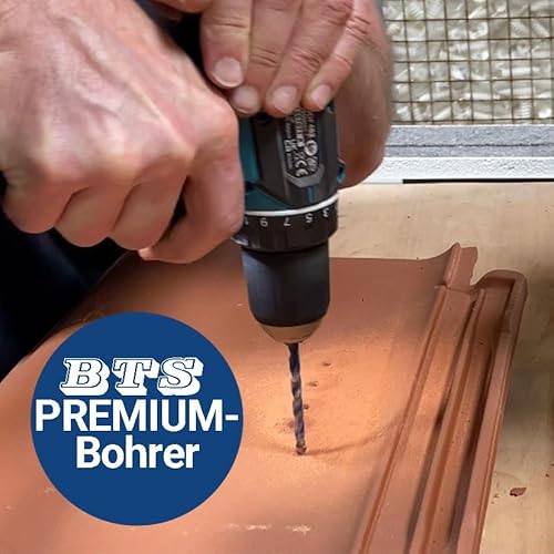 ROCKIT-BLAU BTS-Premium Hartgesteinsbohrer Set, 10 Stück, mit Wolframcarbid-Spitze, für Beton, Ziegel, Keramik, Naturstein (1/4"-Bit-Aufnahme, 8,0 x 150 mm) von BTS