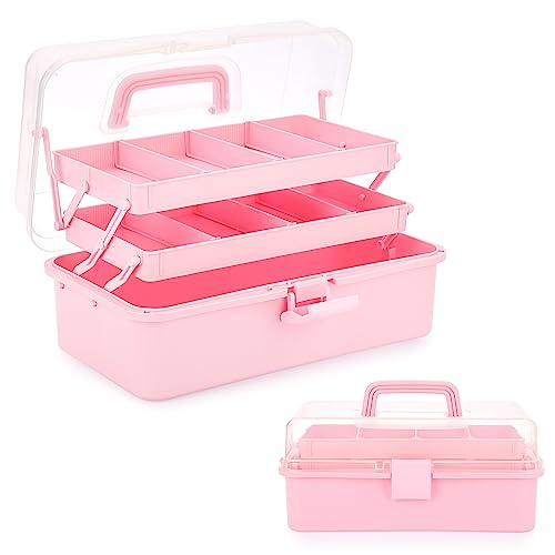 BTSKY 40,6 cm, dreilagig, Kunststoff, Bastel-Organizer und Aufbewahrungsbox, Rosa BTSKY 40,6 cm, dreilagig, Kunststoff, Bastel-Organizer und Aufbewahrungsbox, Rosa von BTSKY