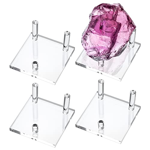 BTSKY 4er-Pack Acryl-Ausstellungsständer mit drei Stiften – durchsichtiger Display-Halter-Organizer mit Staffelei-Ständer für Edelsteine, Steinmineral, Achat, fossile Korallenmünze BTSKY 4er-Pack Acryl-Ausstellungsständer mit drei Stiften – durchsichtiger Display-Halter-Organizer mit Staffelei-Ständer für Edelsteine, Steinmineral, Achat, fossile Korallenmünze von BTSKY