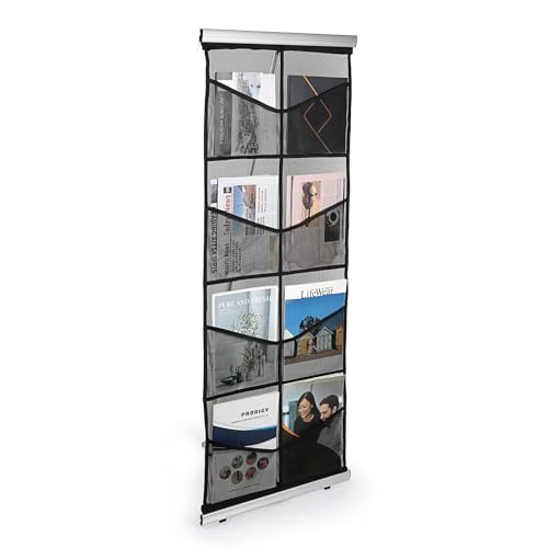 BTSKY Broschürenhalter aus Netzstoff mit 8 Taschen, tragbarer Zeitschriftenständer, bodenstehender Literatur-Display-Halter, aufrollbarer Katalog, Broschüren, Flyer-Halter für Messen, Ausstellungen, BTSKY Broschürenhalter aus Netzstoff mit 8 Taschen, tragbarer Zeitschriftenständer, bodenstehender Literatur-Display-Halter, aufrollbarer Katalog, Broschüren, Flyer-Halter für Messen, Ausstellungen, von BTSKY
