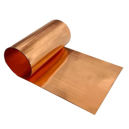 BTWYU Metallfolienrolle,Metallfolienblatt Kupferblechrolle, Dicke 0,4 mm, Kupferplatten-Metallfolie, Länge 1 Meter, perfekt for Heimwerkerprojekte, Hobbys und Handwerk(0.4x250x1000mm) von BTWYU