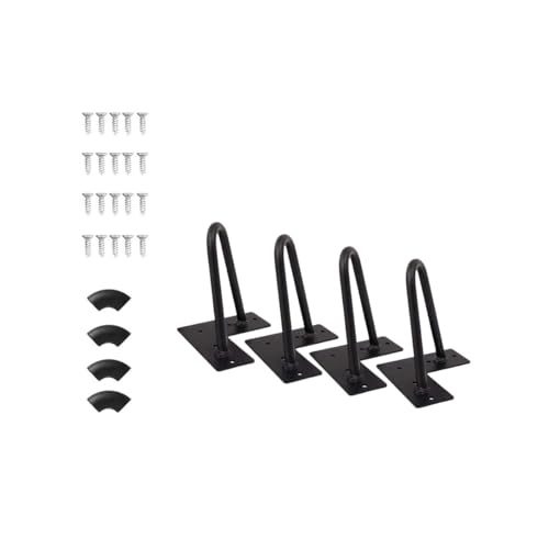 BTWYU Möbelfüße, Couchfüße 4 Schwarze Haarnadel-Möbelbeine, Wohnaccessoires, mit Schrauben und 4 Bonus-Bodenschonern aus Gummi(8in) von BTWYU