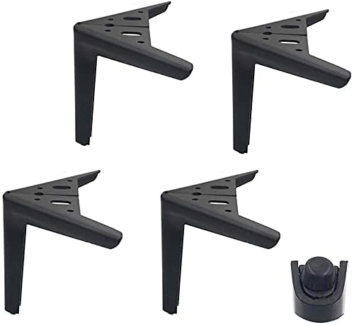 BTWYU Möbelfüße, Couchfüße 4 Stück - Möbelbeine, Moderne Sofabeine/Tischbeine, antike, robuste/industrielle/Eisen-/Retro-Metall-Diamant-Dreieck-Möbelfüße, DIY(Black H:15(6inch)) von BTWYU