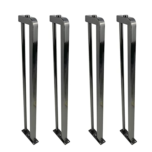 BTWYU Möbelfüße, Couchfüße 4 Stück Möbelbeine aus Metall, Moderne Sofa- und Schrankbeine aus Edelstahl, Möbelerhöhungsbeine for Selbermachen mit Schrauben (60 cm)(Black) von BTWYU