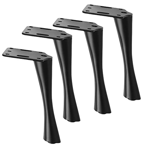 BTWYU Möbelfüße, Couchfüße 4-teilige Möbelbeine, Sofabeine aus Metall, DIY-Ersatzfüße, höhenverstellbare Schrankstützbeine, Schränke(Black,17cm(6.7in)) von BTWYU