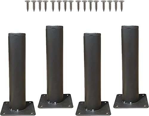 BTWYU Möbelfüße, Couchfüße 4-teilige industrielle Tischbeine aus Metall, Möbelbeine aus Stahl, verdickte zylindrische Sofabeine, Küchentische(Black,18cm/7.1in) von BTWYU