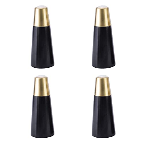 BTWYU Möbelfüße, Couchfüße Möbelbeine aus Holz, rund, konisch, Mid-Century Modern, mit Messingsockel, Ersatzbein for Schränke, Sessel, 4er-Set(Black,15cm/5.91in) von BTWYU