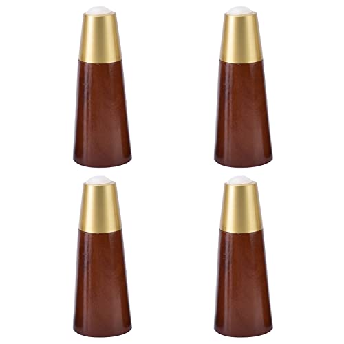 BTWYU Möbelfüße, Couchfüße Möbelbeine aus Holz, rund, konisch, Mid-Century Modern, mit Messingsockel, Ersatzbein for Schränke, Sessel, 4er-Set(Brown,20cm/7.87in) von BTWYU