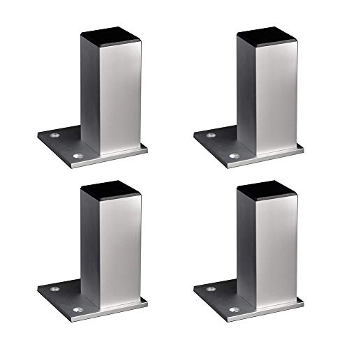 BTWYU Möbelfüße, Couchfüße Quadratische, verstellbare Möbelbeine aus Aluminiumlegierung, 4 Stück, Sofafüße, tragend 280 kg, for TV, Badezimmer, Couchtisch, Schuhstützbeine(20cm/8inch) von BTWYU