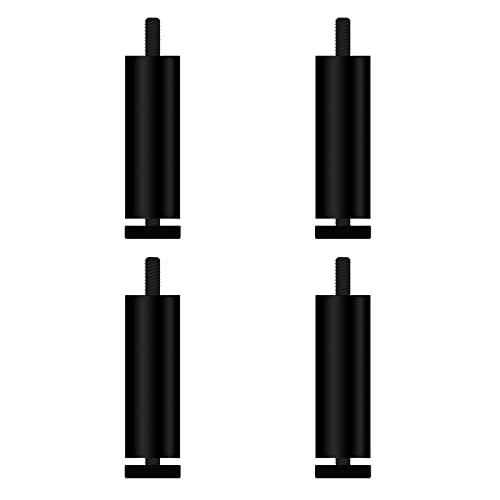 BTWYU Möbelfüße, Couchfüße Tischbeine, Möbelbeine aus Metall, Sofa-Ersatzbeine, EIN Satz von 4 runden Möbelbeinen mit M6/M8-Gewinde und Einstellbarer Höhe for Sofas(M6 Black,15cm/5.91in) von BTWYU