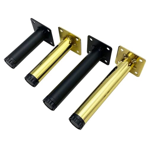 BTWYU Möbelfüße, Couchfüße Verstellbare Möbelbeine, Metallerhöhungsbeine, Bettbein-Ersatzbeine, Stützbeine, Couchtischbeine, Fernsehschrankbeine(Gold,20cm/7.9in) von BTWYU