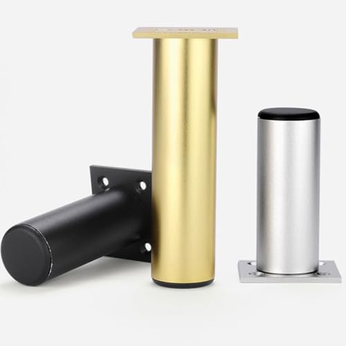 BTWYU Möbelfüße, Couchfüße Verstellbare Tischbeine aus Aluminiumlegierung, Möbelbeine, Schrankbeine, Couchtischbeine, Badezimmerschrankbeine, Sofabeine, strapazierfähig(Black,120mm/4.7in) von BTWYU