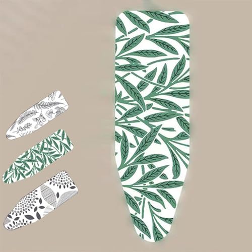 Bügelbrettbezug, 35,6 x 109,2 cm, dicke Polsterung, 38,1 x 114,3 cm, Baumwoll-Bügelbrettbezug und -Pad, strapazierfähig, fleckenabweisend, Kordelzug(A,12x35 Inch (90x30 Cm)) von BTWYU