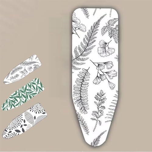 Bügelbrettbezug, 35,6 x 109,2 cm, dicke Polsterung, 38,1 x 114,3 cm, Baumwoll-Bügelbrettbezug und -Pad, strapazierfähig, fleckenabweisend, Kordelzug(B,14x40 Inch(100x34cm)) von BTWYU