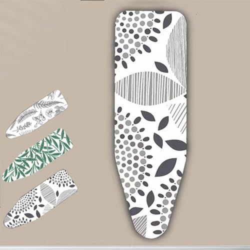 Bügelbrettbezug, 35,6 x 109,2 cm, dicke Polsterung, 38,1 x 114,3 cm, Baumwoll-Bügelbrettbezug und -Pad, strapazierfähig, fleckenabweisend, Kordelzug(C,14x43 Inch(110x34 Cm)) von BTWYU