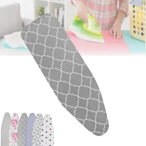 Bügelbrettbezug aus Baumwolle, 30,5 x 91,4 cm, 38,1 x 121,9 cm, strapazierfähig, feuerbeständiger Bügelbrettbezug mit dicker Polsterung, 2 Lagen(Gray Plaid,15 X 48 Inch (40 X 120 Cm)) von BTWYU