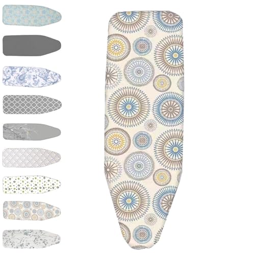 Bügelbrettbezug aus Baumwolle mit Polsterung, 13 x 38, 14 x 43, 15 x 48 Zoll, hitzebeständiger Bügelbrettbezug und -polster, Bügelbrettpolster verstellbar(Desert Rose,97x33 cm(13x38 inch)) von BTWYU