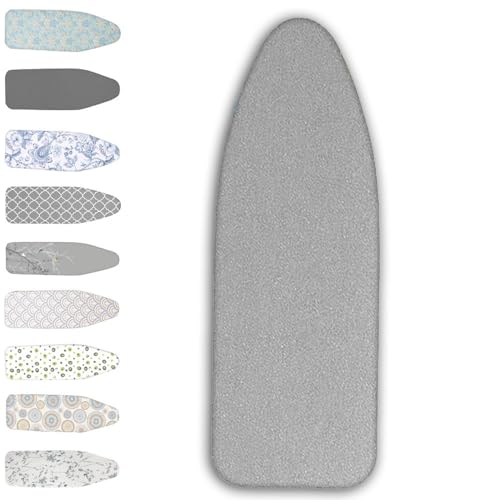 Bügelbrettbezug aus Baumwolle mit Polsterung, 13 x 38, 14 x 43, 15 x 48 Zoll, hitzebeständiger Bügelbrettbezug und -polster, Bügelbrettpolster verstellbar(Silver,110x35 cm (14x43inch)) von BTWYU