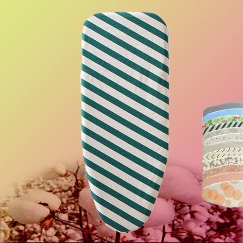 Bügelbrettbezug und -polster aus Baumwolle, 13 x 36 Zoll wärmereflektierender Bügelbrettbezug, Ersatzbezug for Bügelbrett, Bügelpolster, einfach anzubringen(Blue Stripes) von BTWYU