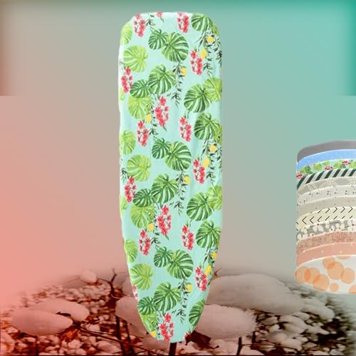 Bügelbrettbezug und -polster aus Baumwolle, 13 x 36 Zoll wärmereflektierender Bügelbrettbezug, Ersatzbezug for Bügelbrett, Bügelpolster, einfach anzubringen(Green Leaves) von BTWYU
