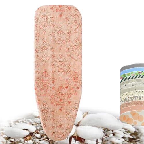 Bügelbrettbezug und -polster aus Baumwolle, 13 x 36 Zoll wärmereflektierender Bügelbrettbezug, Ersatzbezug for Bügelbrett, Bügelpolster, einfach anzubringen(Pink Flowers) von BTWYU