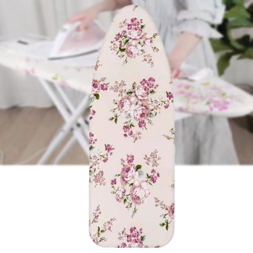 Bügelbrettbezug und -polster aus Baumwolle, 13 x 38 Zoll, Ersatz-Bügelbrettbezug, wärmereflektierendes Bügelbrettpolster, gepolsterter Bezug, verstellbar(Pink,12x38 inch(30x100 cm)) von BTWYU