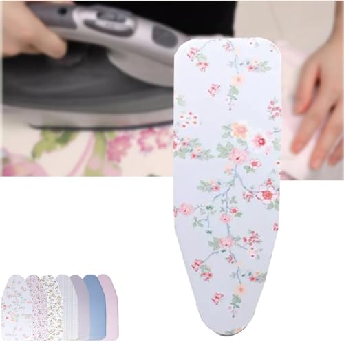 Bügelbrettbezug und -unterlage 12x32 Zoll, Bügelbrettunterlage aus Baumwolle, kleine Bügelbrettunterlage, verstellbare Bügelpolsterung, resistent gegen Anbrennen(Flower-c) von BTWYU