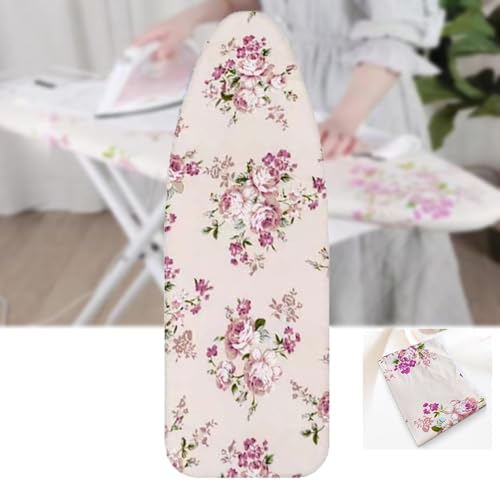 Bügelbrettbezug und -unterlage 12x36, 12x38 Zoll Baumwoll-Bügelbrettunterlage, Bügelbrettbezug verstellbar, Bügelbrett-Ersatzbezug elastisch(Peony,12x38 inch(30x100 cm)) von BTWYU