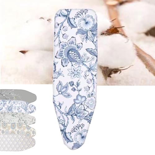 Bügelbrettunterlage, 33 x 96,5 cm, 35,6 x 109,2 cm, Baumwoll-Bügelbrettbezug und -unterlage mit Polsterung, große Bügelbezüge for Standardgrößen, hitzebeständig(Blue White,120x40 cm(15x48 inch)) Bügelbrettunterlage, 33 x 96,5 cm, 35,6 x 109,2 cm, Baumwoll-Bügelbrettbezug und -unterlage mit Polsterung, große Bügelbezüge for Standardgrößen, hitzebeständig(Blue White,120x40 cm(15x48 inch)) von BTWYU