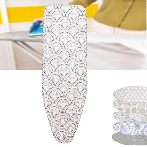 Bügelbrettunterlage, 33 x 96,5 cm, 35,6 x 109,2 cm, Baumwoll-Bügelbrettbezug und -unterlage mit Polsterung, große Bügelbezüge for Standardgrößen, hitzebeständig(Peacock,97x37 cm(13x38 inch)) von BTWYU