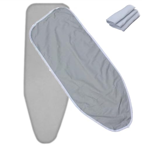 Bügelbrettunterlage mit Polsterung, 13 x 43 Zoll, Ersatzunterlage und Bezug for Bügelbrett, feuerbeständiger Bügelbrettbezug, verstellbarer Bügelbrettbezug(Silver,12x40 Inch(30x100cm)) von BTWYU
