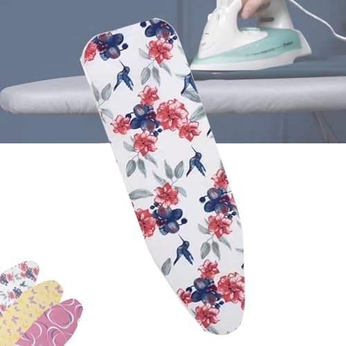 Bügelbrettunterlage mit Polsterung, 13 x 43 Zoll, großer Bügelbrettbezug, hitzebeständig, Bügelbrettbezug und -unterlage aus Baumwolle, verstellbar, schmutzabweisend(Flowers) von BTWYU