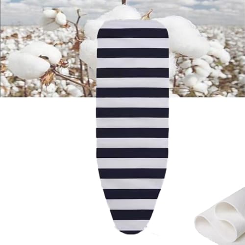 Ironing Board Covers，Ironing Board Bügelbrettbezug und -unterlage, 13 x 43 Zoll, Baumwoll-Bügelbrettbezug mit Polsterung, hitzebeständiger Bügelbrettbezug und -unterlage, elastisch(Blue White) von BTWYU