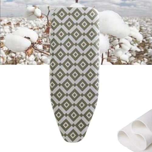 Ironing Board Covers，Ironing Board Bügelbrettbezug und -unterlage, 13 x 43 Zoll, Baumwoll-Bügelbrettbezug mit Polsterung, hitzebeständiger Bügelbrettbezug und -unterlage, elastisch(Lozenge) von BTWYU